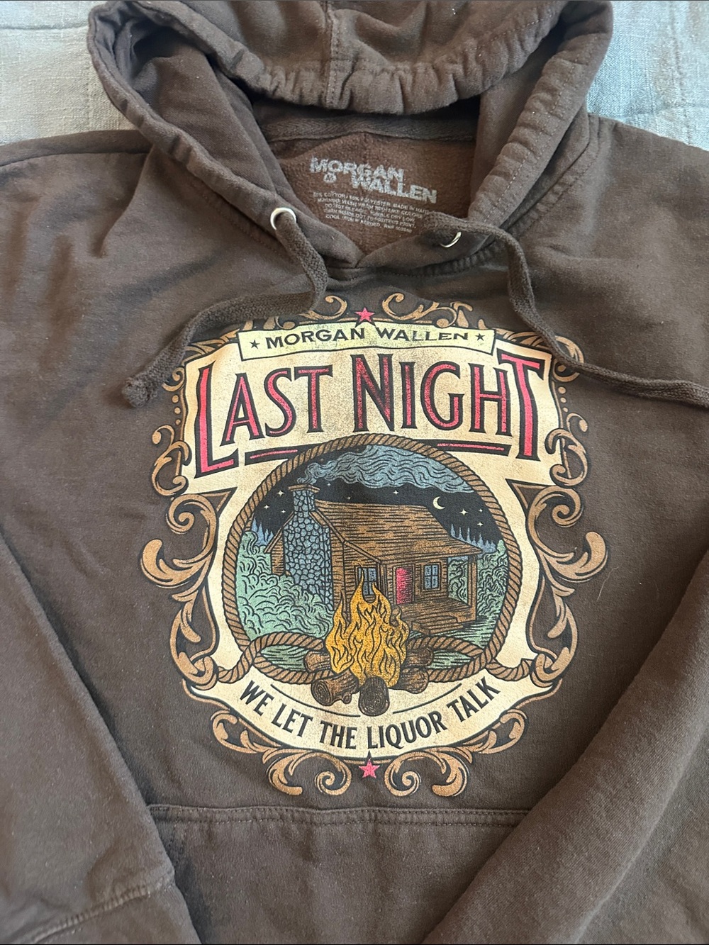Morgan Wallen 'Last Night' Brown Graphic Hoodie